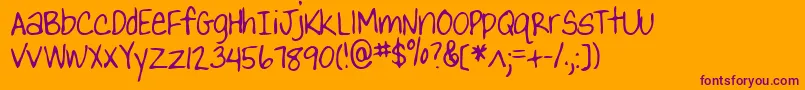 LizardRegular Font – Purple Fonts on Orange Background