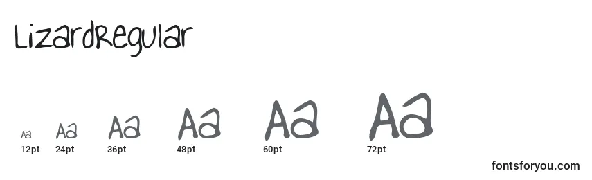 LizardRegular Font Sizes