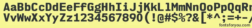 Nk57MonospaceNoEb Font – Black Fonts on Yellow Background