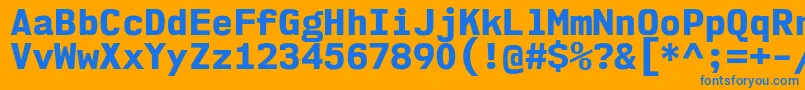 Nk57MonospaceNoEb Font – Blue Fonts on Orange Background