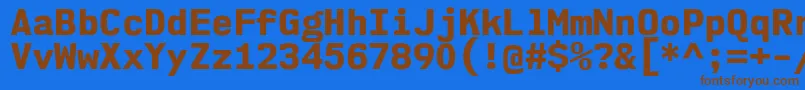 Nk57MonospaceNoEb Font – Brown Fonts on Blue Background