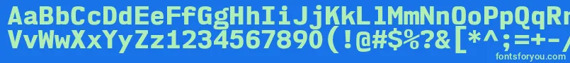 Nk57MonospaceNoEb Font – Green Fonts on Blue Background