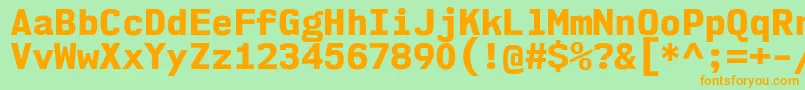 Nk57MonospaceNoEb-Schriftart – Orangefarbene Schriften auf grünem Hintergrund