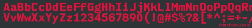 Nk57MonospaceNoEb Font – Red Fonts on Black Background