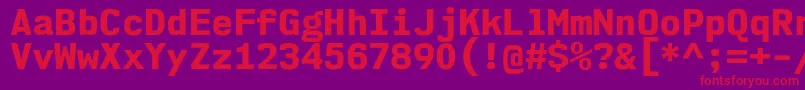 Nk57MonospaceNoEb-Schriftart – Rote Schriften auf violettem Hintergrund