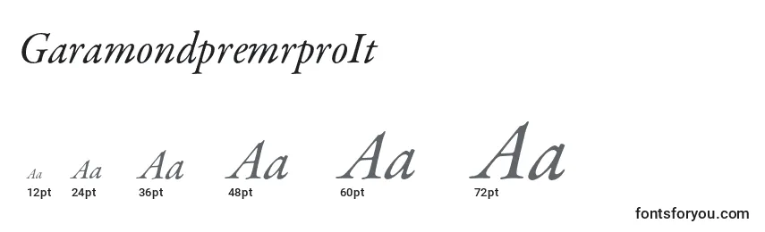 GaramondpremrproIt Font Sizes