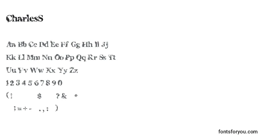 Schriftart CharlesS – Alphabet, Zahlen, spezielle Symbole
