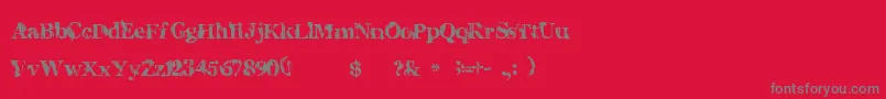 CharlesS-Schriftart – Graue Schriften auf rotem Hintergrund