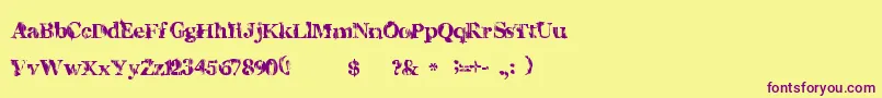 CharlesS Font – Purple Fonts on Yellow Background