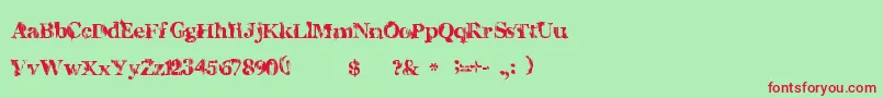 CharlesS Font – Red Fonts on Green Background