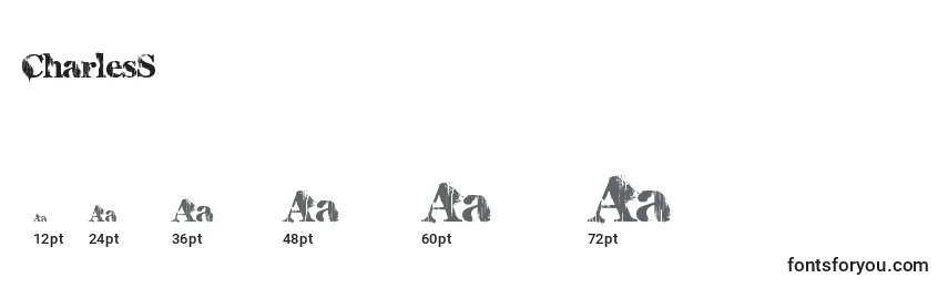 Größen der Schriftart CharlesS