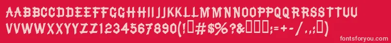 BruceMikitaTwo Font – Pink Fonts on Red Background