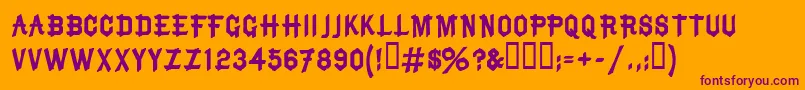 BruceMikitaTwo Font – Purple Fonts on Orange Background