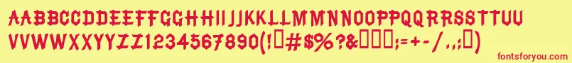 BruceMikitaTwo Font – Red Fonts on Yellow Background