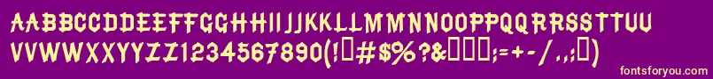 BruceMikitaTwo Font – Yellow Fonts on Purple Background