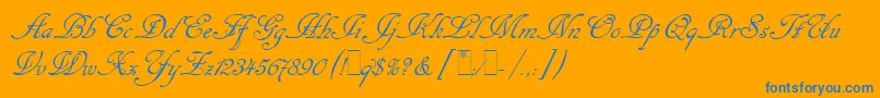 CancellarescaScriptLetPlain.1.0 Font – Blue Fonts on Orange Background