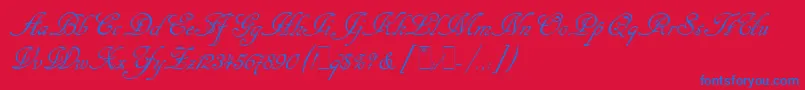 Подробнее о шрифте CancellarescaScriptLetPlain.1.0 Шрифт CancellarescaScriptLetPlain.1.0 – синие шрифты на красном фоне