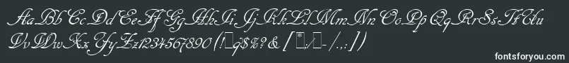 CancellarescaScriptLetPlain.1.0-Schriftart – Weiße Schriften auf schwarzem Hintergrund