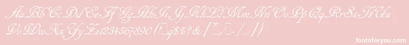 CancellarescaScriptLetPlain.1.0 Font – White Fonts on Pink Background