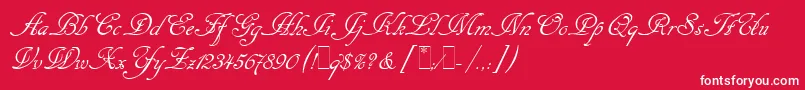 CancellarescaScriptLetPlain.1.0 Font – White Fonts on Red Background