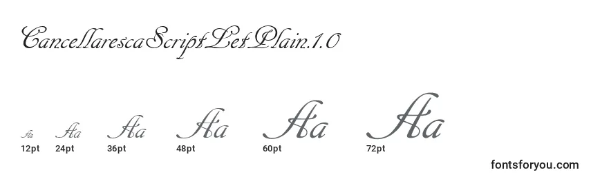 CancellarescaScriptLetPlain.1.0 Font Sizes