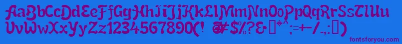 SnailNInk-Schriftart – Violette Schriften auf blauem Hintergrund