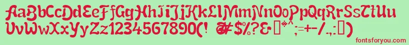 SnailNInkフォントについての詳細 フォントSnailNInk – 赤い文字の緑の背景