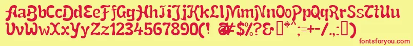 SnailNInk Font – Red Fonts on Yellow Background