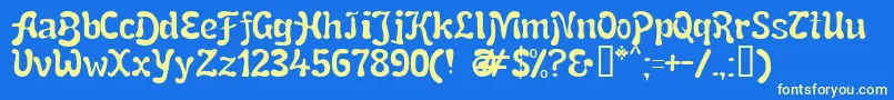 SnailNInk Font – Yellow Fonts on Blue Background