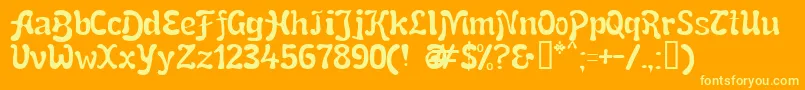 SnailNInk-Schriftart – Gelbe Schriften auf orangefarbenem Hintergrund