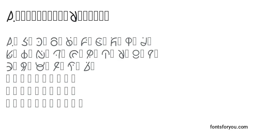 Schriftart AlienscriptRegular – Alphabet, Zahlen, spezielle Symbole