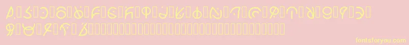 AlienscriptRegular Font – Yellow Fonts on Pink Background