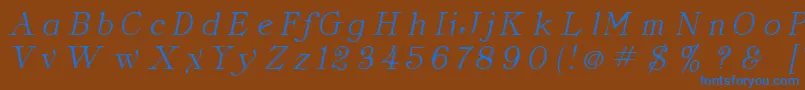 フォントClassicaItalic – 茶色の背景に青い文字