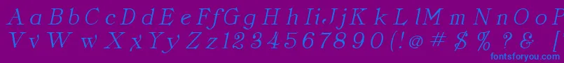 ClassicaItalic Font – Blue Fonts on Purple Background