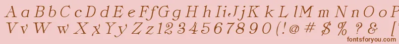 Fonte ClassicaItalic – fontes marrons em um fundo rosa