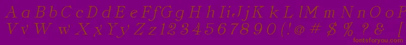 ClassicaItalic-Schriftart – Braune Schriften auf violettem Hintergrund