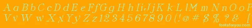 ClassicaItalic-Schriftart – Grüne Schriften auf orangefarbenem Hintergrund