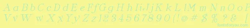 ClassicaItalic Font – Green Fonts on Yellow Background