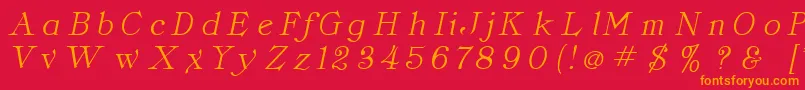 ClassicaItalic Font – Orange Fonts on Red Background