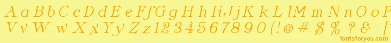 ClassicaItalic Font – Orange Fonts on Yellow Background