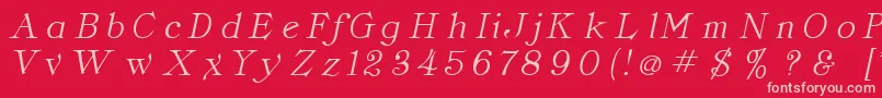 ClassicaItalic Font – Pink Fonts on Red Background
