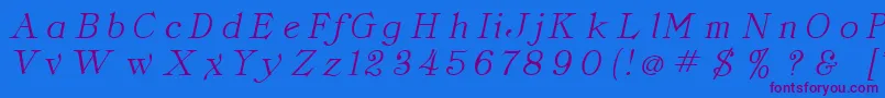 ClassicaItalic Font – Purple Fonts on Blue Background