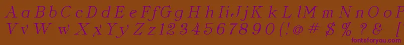 ClassicaItalic Font – Purple Fonts on Brown Background