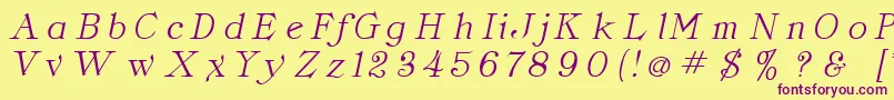 ClassicaItalic Font – Purple Fonts on Yellow Background