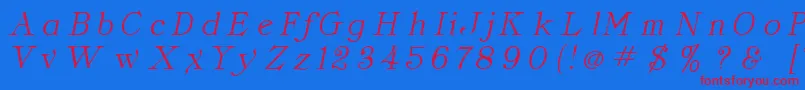 ClassicaItalic Font – Red Fonts on Blue Background