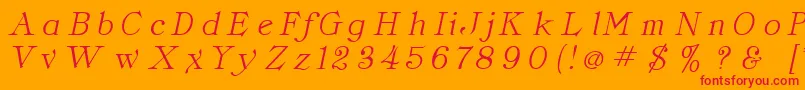 ClassicaItalic Font – Red Fonts on Orange Background