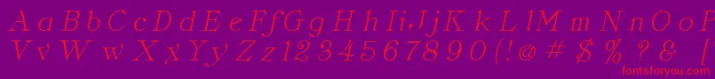 ClassicaItalic Font – Red Fonts on Purple Background