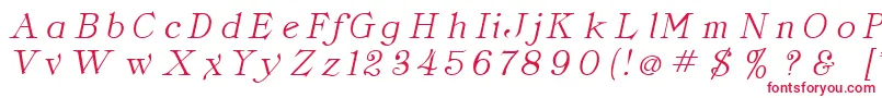 フォントClassicaItalic – 白い背景に赤い文字