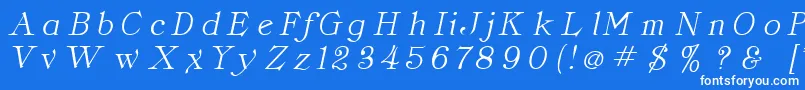 ClassicaItalic Font – White Fonts on Blue Background
