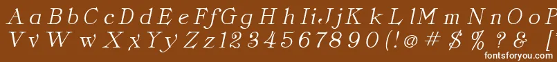 フォントClassicaItalic – 茶色の背景に白い文字